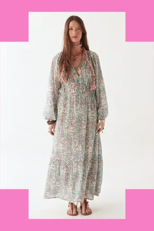 MAISON HOTEL Flora Long Sleeve Maxi Dress