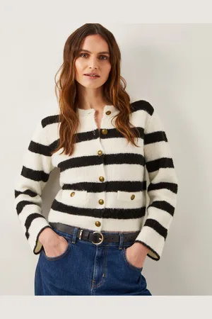 Monsoon Sam Stripe Fuzzy Cardigan