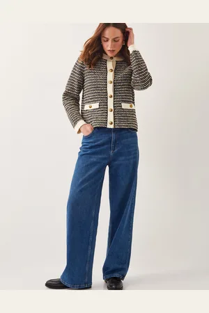 Monsoon Ness Woven Knit Cardigan