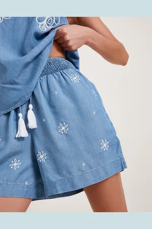 Monsoon Lyrica Embroidered Denim Shorts