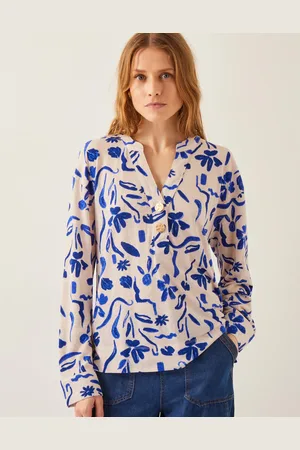 Monsoon Ulla Floral Linen-Blend Top