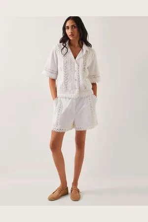 Monsoon Irina High-Waisted Lace Shorts