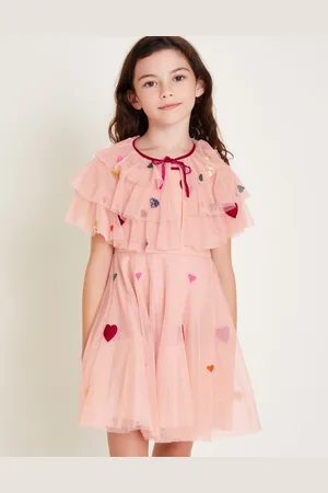 Monsoon Applique Heart Ruffle Cape