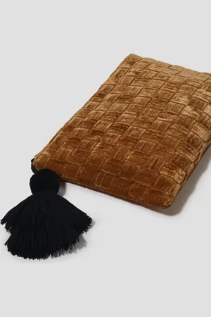 Monsoon Woven Velvet Zip Pouch Gold