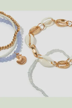 Monsoon Beaded Shell Charm Bracelet Multipack