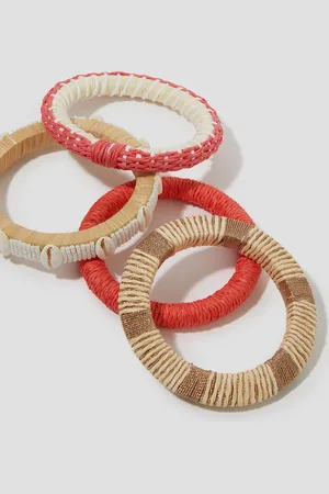 Monsoon 4-Pack Woven Shell Bangle Bracelets
