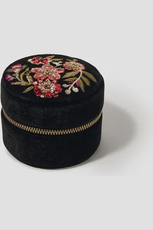 Monsoon Round Floral Embroidered Jewellery Box