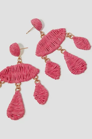 Monsoon Woven Raffia Drop Earrings
