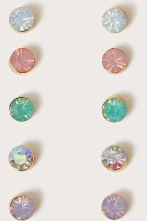 Monsoon 5-Pack Pastel Gem Stud Earrings