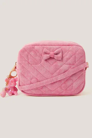 Monsoon Heart Quilted Denim Cross Body Bag