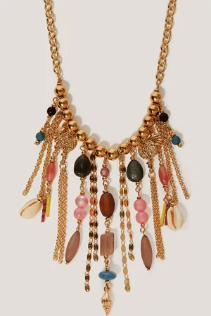 Monsoon Beaded Charm Tassel Necklace