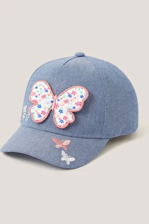Monsoon Butterfly Embroidered Denim Cap