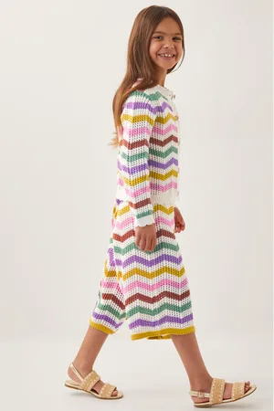 Monsoon Zigzag Stripe Crochet Culotte Trousers