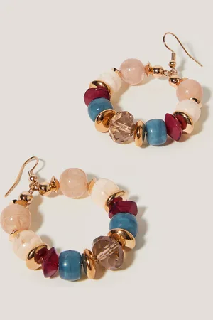 Bohemia Gemstone Beaded Hoop Earrings