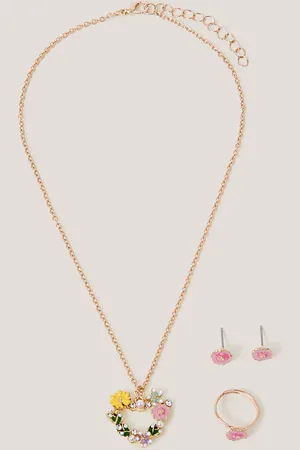 Monsoon Flower Heart Jewellery Set