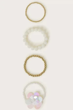 Monsoon 4-Pack Sequin Flower Bead Bracelets