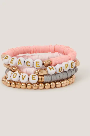 Monsoon 5-Pack Positivity Beaded Friendship Bracelets