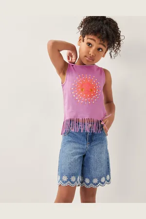 Monsoon Broderie Scalloped Denim Shorts