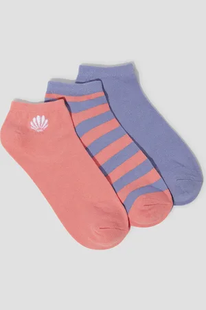 Monsoon 3-Pack Shell Stripe Trainer Socks