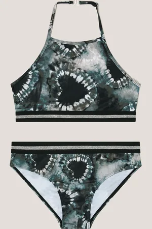 Monsoon Heart Tie-Dye Halter Bralette Bikini Set