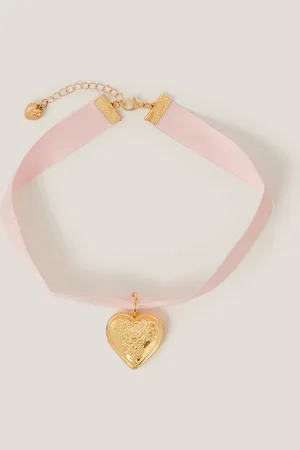 Monsoon Locket Ribbon Choker Necklace