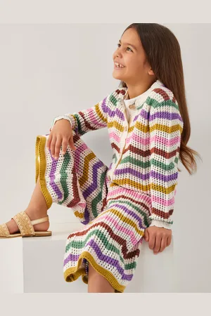 Monsoon Zigzag Stripe Crochet Cardigan