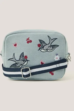 Monsoon Embroidered Denim Cross Body Bag