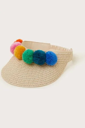 Monsoon Pom Woven Sun Visor