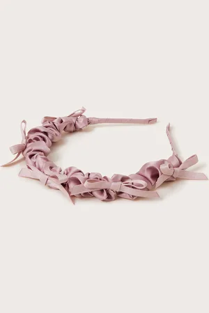 Monsoon Satin Ruched Bow Headband