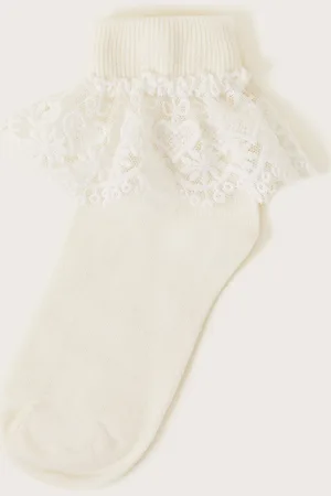 Monsoon Heart Lace Socks