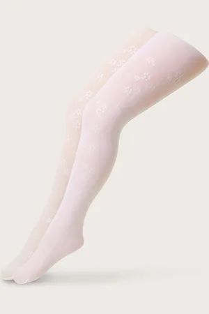 Monsoon 2-Pack Floral Print Tights