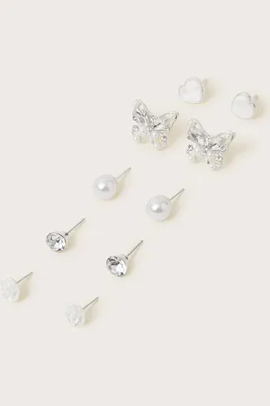 Monsoon 5-Pack Bridesmaid Pearl Stud Earrings