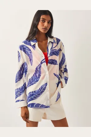 Monsoon Dinah Palm Print Cotton Shirt