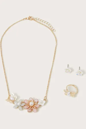 Monsoon Gardenia Floral Jewellery Set