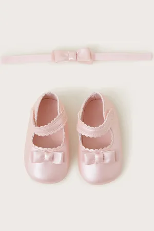 Monsoon Baby Shimmer Booties and Bow Headband Set