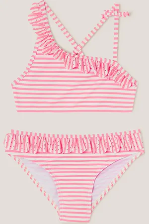 Monsoon Stripe Ruffle Bikini Set