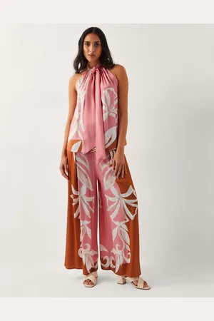 Monsoon Tabitha Floral Print Wide Leg Trousers