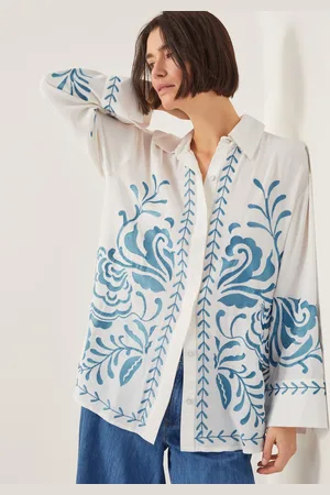 Bohemia Cora Leaf Embroidered Shirt