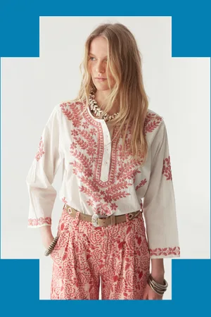 MAISON HOTEL Shyla Floral Embroidered Blouse