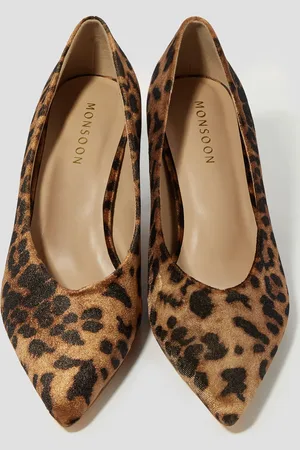 Monsoon Lea Leopard Print Court Shoes