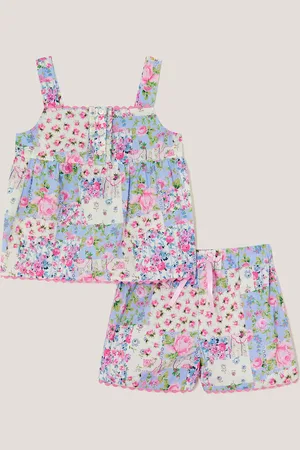 Monsoon Floral Patchwork Short Pyjamas Set