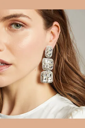 Monsoon Square Gemstone Drop Earrings