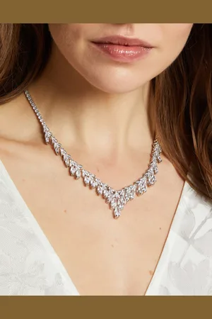 Monsoon Diamante Leaf Necklace