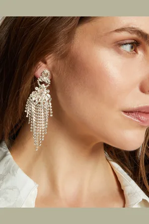 Monsoon Crystal Diamante Fringe Drop Earrings