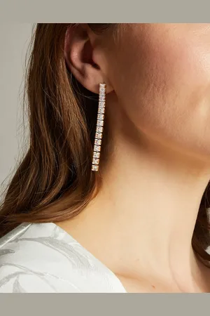 Monsoon Square Diamante Drop Earrings