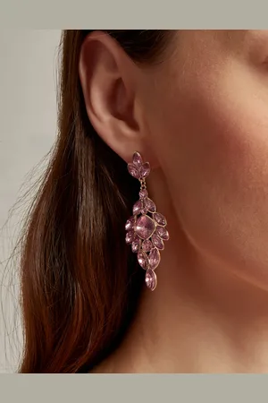 Monsoon Gemstone Leaf Drop Earrings