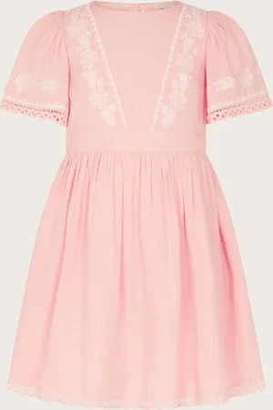 Monsoon Floral Embroidered Short Sleeve Dress