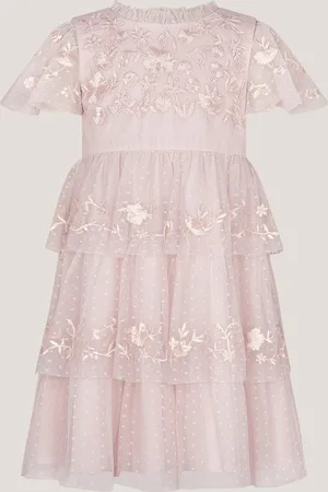Monsoon Baby Sophie Embroidered Polka Dot Tulle Dress
