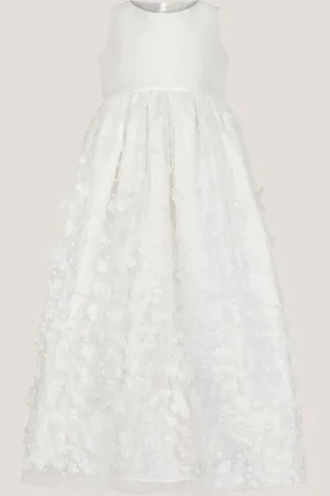 Monsoon Baby Floral Appliqué Christening Dress