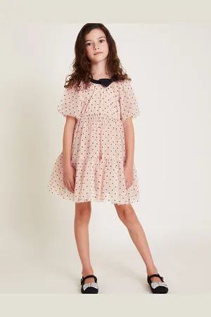 Monsoon Emily Short Sleeve Spotty Tulle Dress